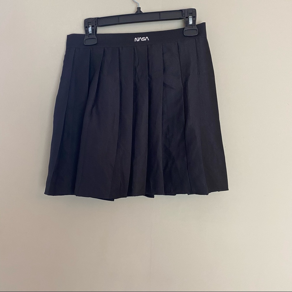 Black Pleated Mini Skirt